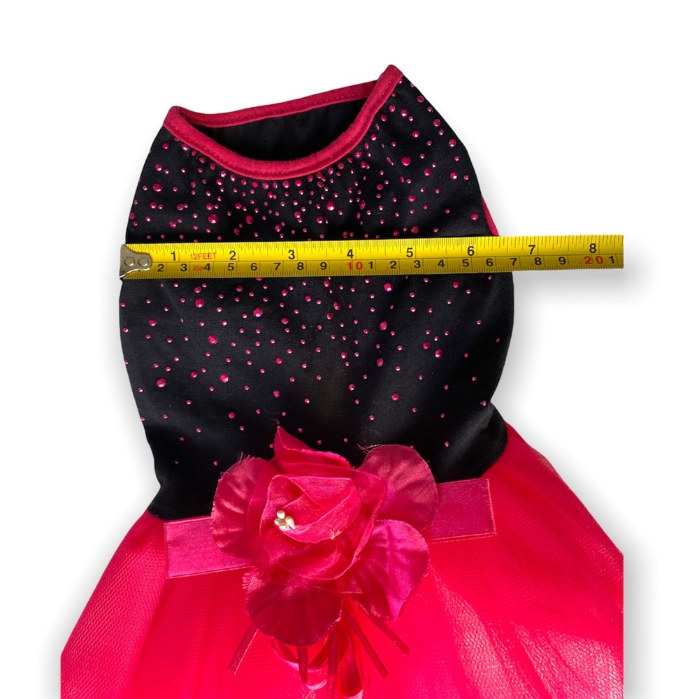 Dog Dress Black and Fuchsia. Size M - Picture 10 of 13